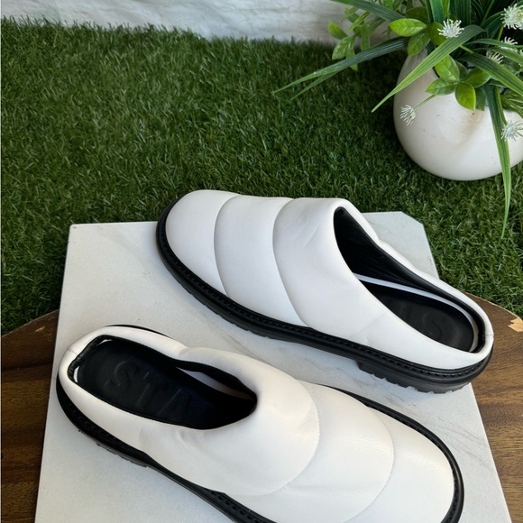 STAUD Astro Womens White Leather Slip On Mules size 37 - Picture 10 of 13